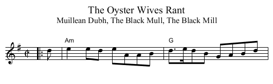 Oyster Wives Rant, The  - staff notation