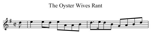Oyster Wives Rant, The - staff notation