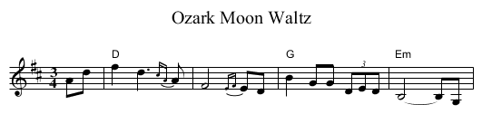 Ozark Moon Waltz - staff notation