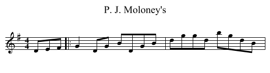 P. J. Moloney's - staff notation