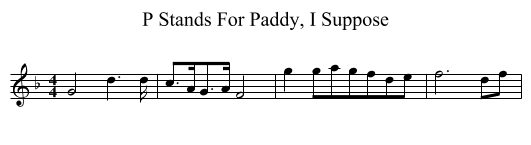 P Stands For Paddy, I Suppose - staff notation