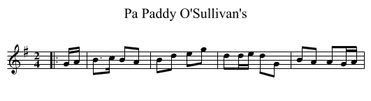 Pa Paddy O'Sullivan's - staff notation