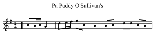 Pa Paddy O'Sullivan's - staff notation