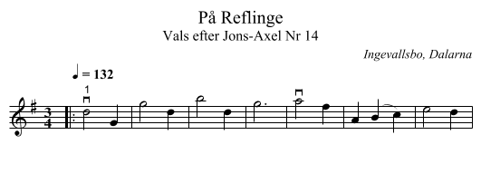 På Reflinge - staff notation