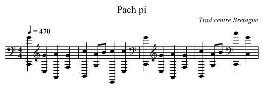 Pach pi - staff notation