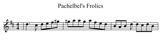 Pachelbel's Frolics - staff notation