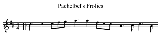 Pachelbel's Frolics - staff notation