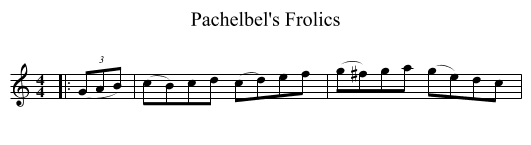 Pachelbel's Frolics - staff notation