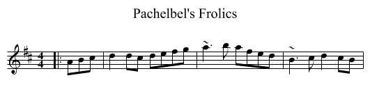 Pachelbel's Frolics - staff notation