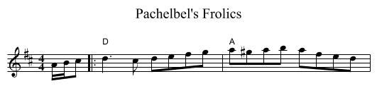 Pachelbel's Frolics - staff notation