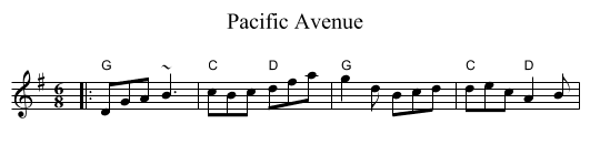 Pacific Avenue - staff notation