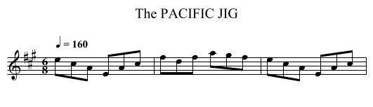 PACIFIC JIG, The - staff notation