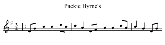 Packie Byrne's - staff notation