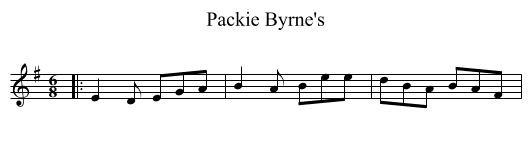 Packie Byrne's - staff notation