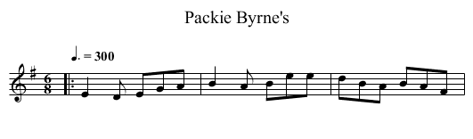 Packie Byrne's - staff notation