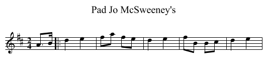 Pad Jo McSweeney's - staff notation
