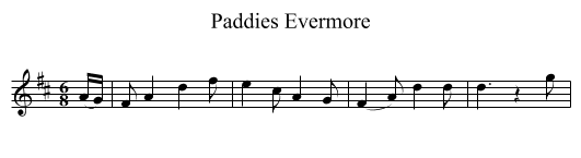 Paddies Evermore - staff notation