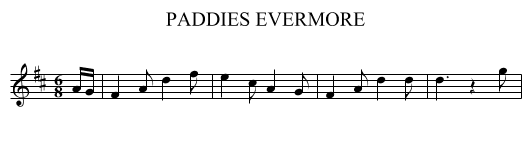 PADDIES EVERMORE - staff notation