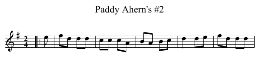 Paddy Ahern's #2 - staff notation