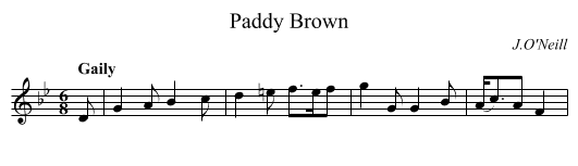 Paddy Brown - staff notation