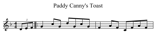 Paddy Canny's Toast - staff notation