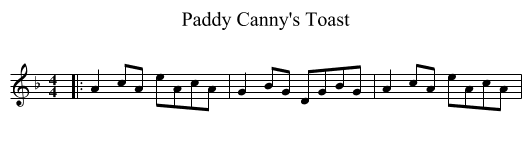 Paddy Canny's Toast - staff notation