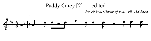 Paddy Carey [2]      edited - staff notation