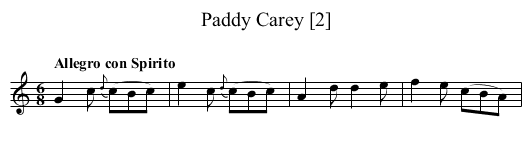 Paddy Carey [2] - staff notation