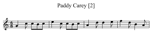Paddy Carey [2] - staff notation