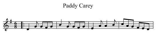 Paddy Carey - staff notation