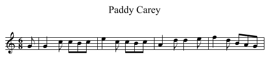 Paddy Carey - staff notation