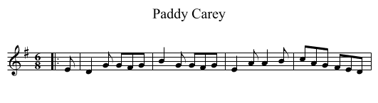 Paddy Carey - staff notation