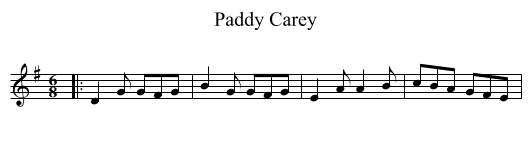 Paddy Carey - staff notation