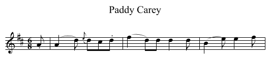 Paddy Carey - staff notation