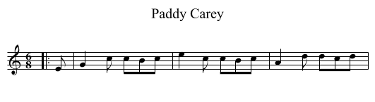 Paddy Carey - staff notation