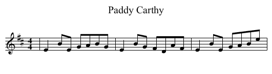 Paddy Carthy - staff notation
