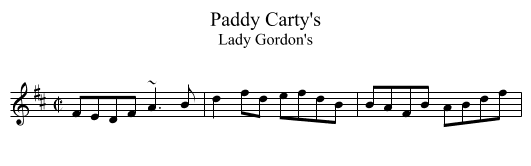 Paddy Carty's - staff notation