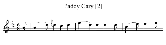 Paddy Cary [2] - staff notation