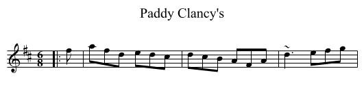 Paddy Clancy's - staff notation