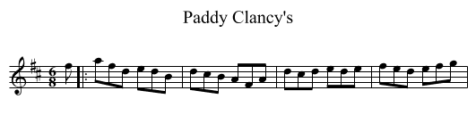 Paddy Clancy's - staff notation