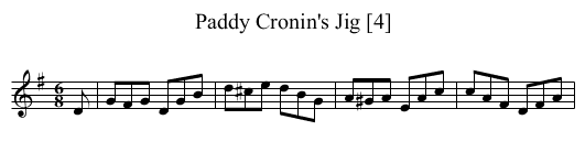 Paddy Cronin's Jig [4] - staff notation