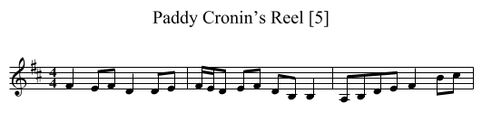 Paddy Cronin’s Reel [5] - staff notation