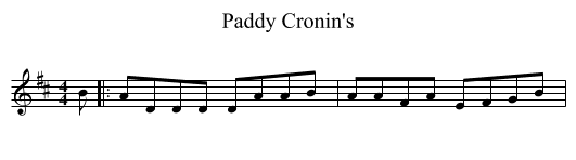 Paddy Cronin's - staff notation