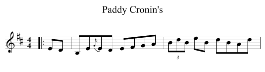 Paddy Cronin's - staff notation