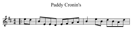 Paddy Cronin's - staff notation