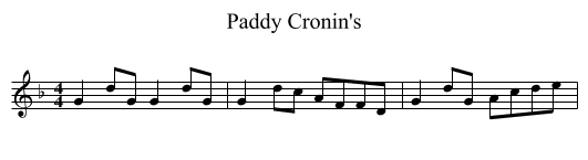 Paddy Cronin's - staff notation