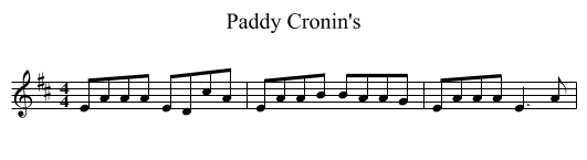 Paddy Cronin's - staff notation