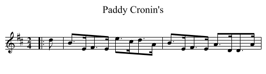 Paddy Cronin's - staff notation