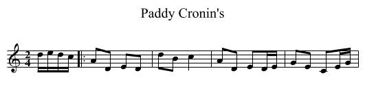 Paddy Cronin's - staff notation