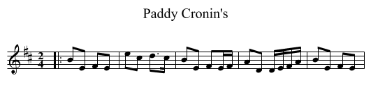 Paddy Cronin's - staff notation